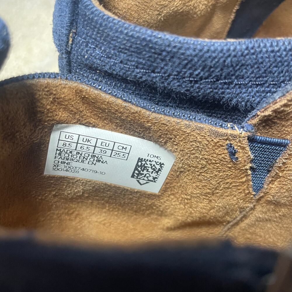 TOMS Women's Dahlia Ankle Boot in Navy Suede/Heritage Canvas SIZE 8.5 - Picture 8 of 9